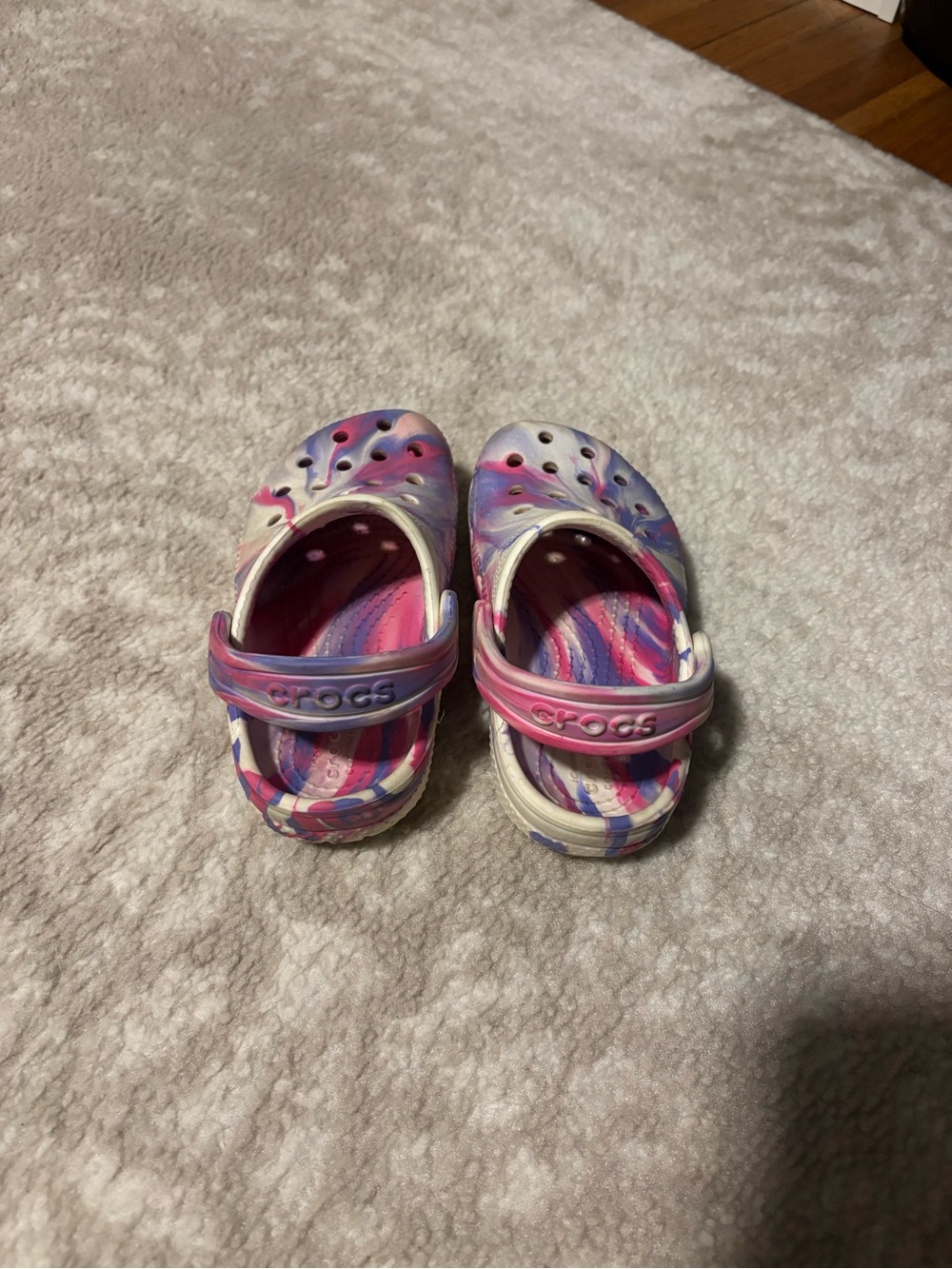 CROCS Clog - Toddler Kid Unisex Girl - Marble Style Pink Purple Size 8 C - Picture 7 of 13